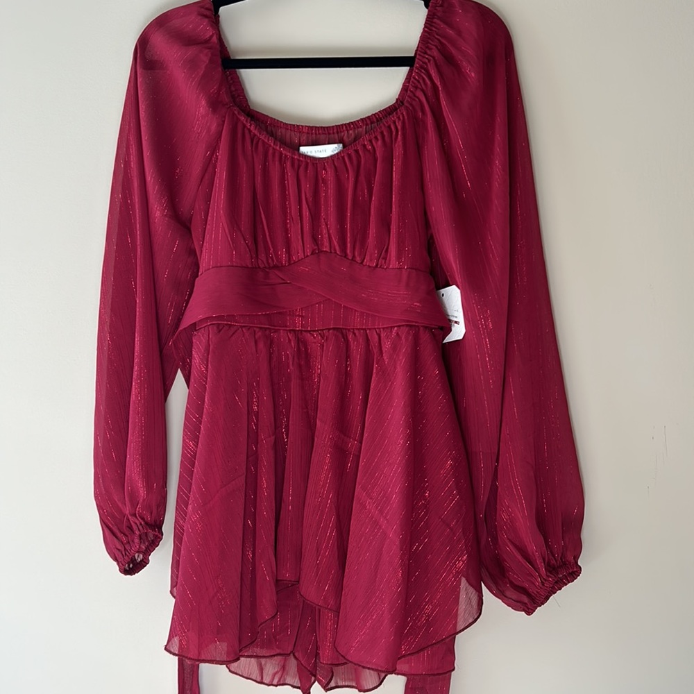 NWT Altarโd State Lulee Shimmer Striped Romper - Picture 6 of 8
